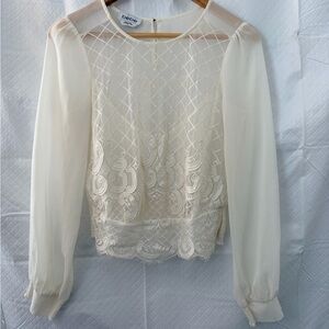Bebe Ivory Lace Blouse